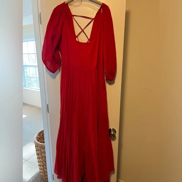 free people red midi dress Dress Casual Midi By Free People In Red, Size:10